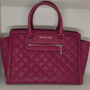 Michael Kors Fuchsia Quilted Satchel